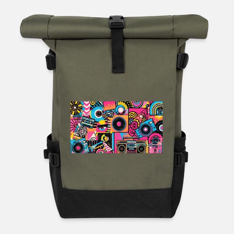 Pop-Art - Rolltop Rucksack - Olive/Schwarz
