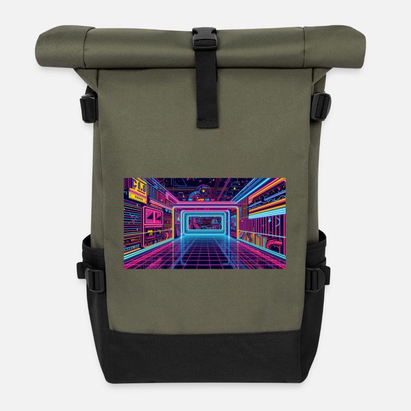 Salle de danse - Sac à dos roll top - olive/noir