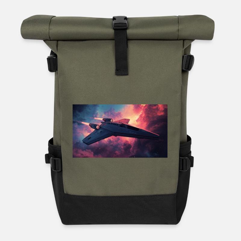 Astronef - Sac à dos roll top - olive/noir