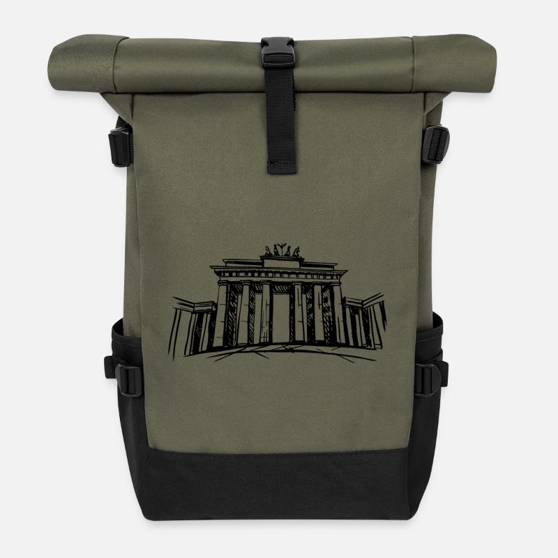 Berlin Brandenburger Tor – Symbolträchtiges - Rolltop Rucksack - Olive/Schwarz