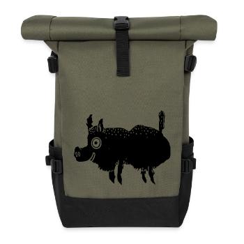 Sanglier - Sac à dos roll top - olive/noir - Devant