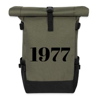 1977 Vintage 1977 Retro 1977 Geburtstag 1977 - Rolltop Rucksack - Olive/Schwarz - Vorne
