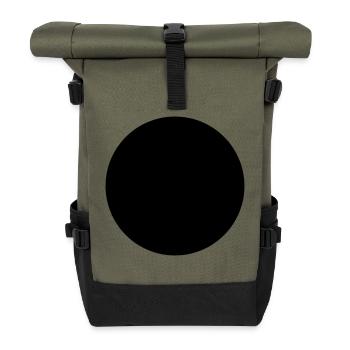 Trou de mathématiques-symbole - cercle noir- - Sac à dos roll top - olive/noir - Devant