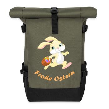 Ostern - Rolltop Rucksack - Olive/Schwarz - Vorne