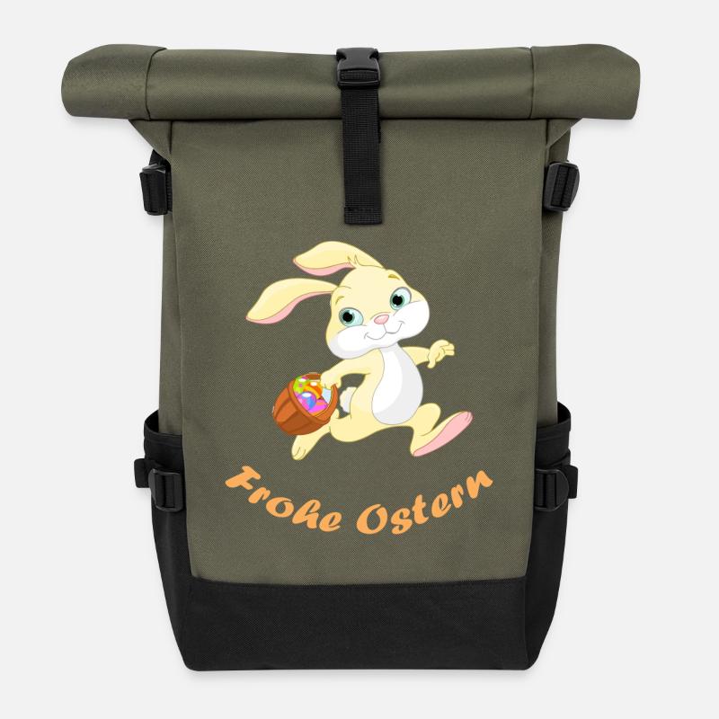 Pâques - Sac à dos roll top - olive/noir