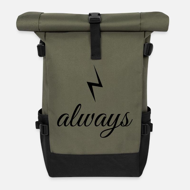 toujours - Sac à dos roll top - olive/noir