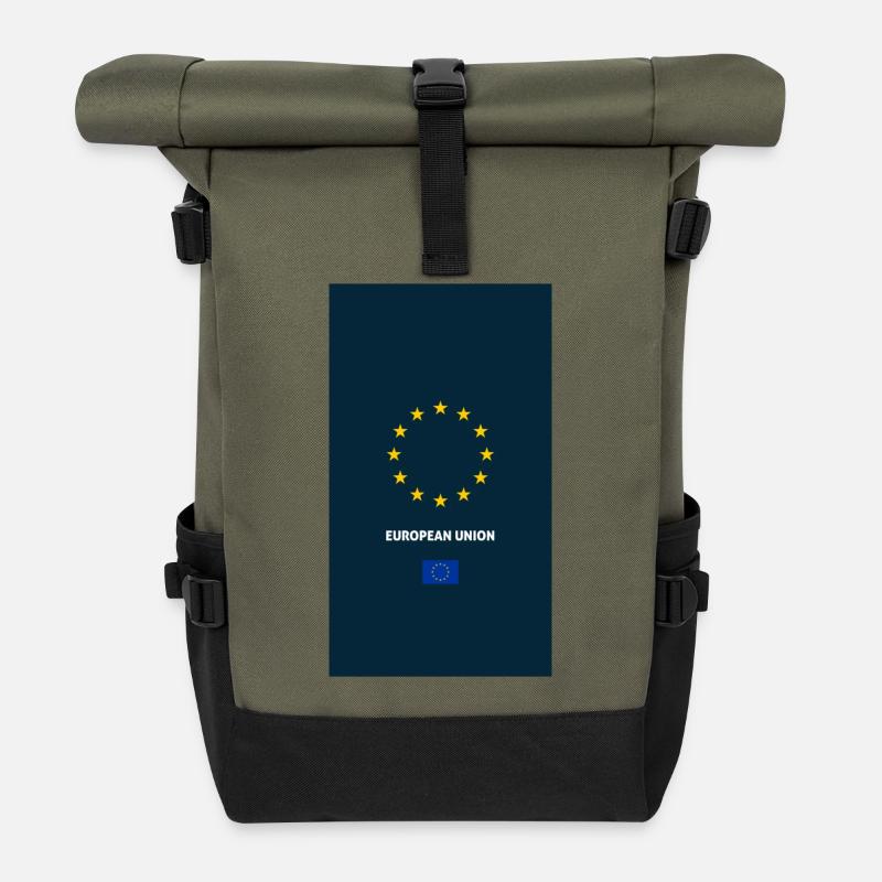 European Union phone case - Roll Top Backpack - olive/black