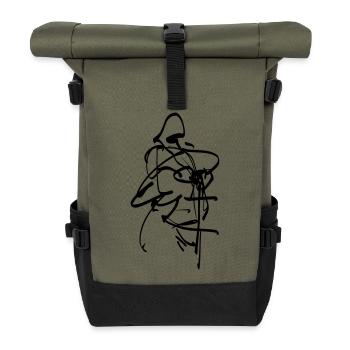 Kreuzritter Figur - Rolltop Rucksack - Olive/Schwarz - Vorne
