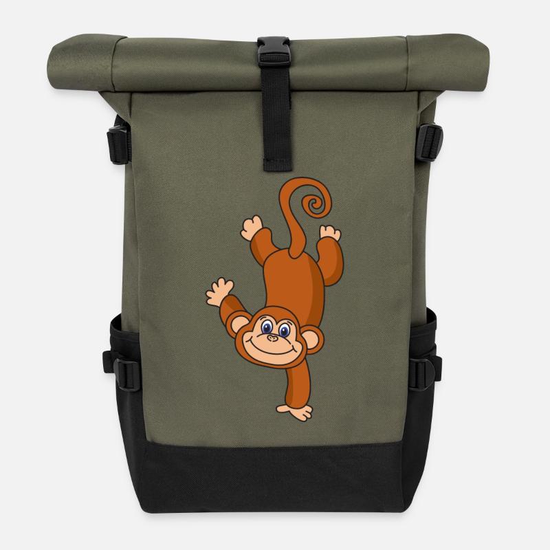 Affe - Rolltop Rucksack - Olive/Schwarz