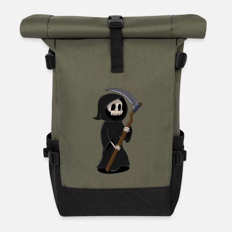 Skull - Rolltop Rucksack - Olive/Schwarz