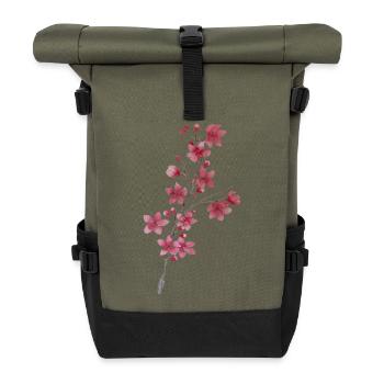 Cherry Branch - Roll Top Backpack - olive/black - Front
