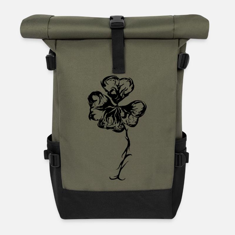 Glücksklee - Rolltop Rucksack - Olive/Schwarz