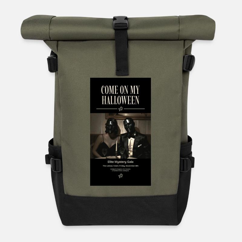 Masquerade Halloween Gala - Roll Top Backpack - olive/black