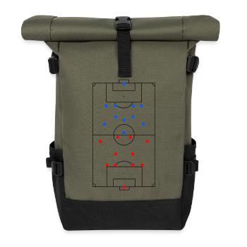 Tactiques de terrain de football de conception unisexe - Sac à dos roll top - olive/noir - Devant