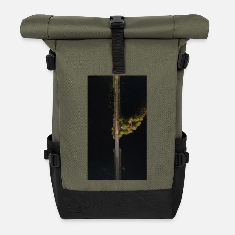 Wasserpfad im Schattenwald - Rolltop Rucksack - Olive/Schwarz