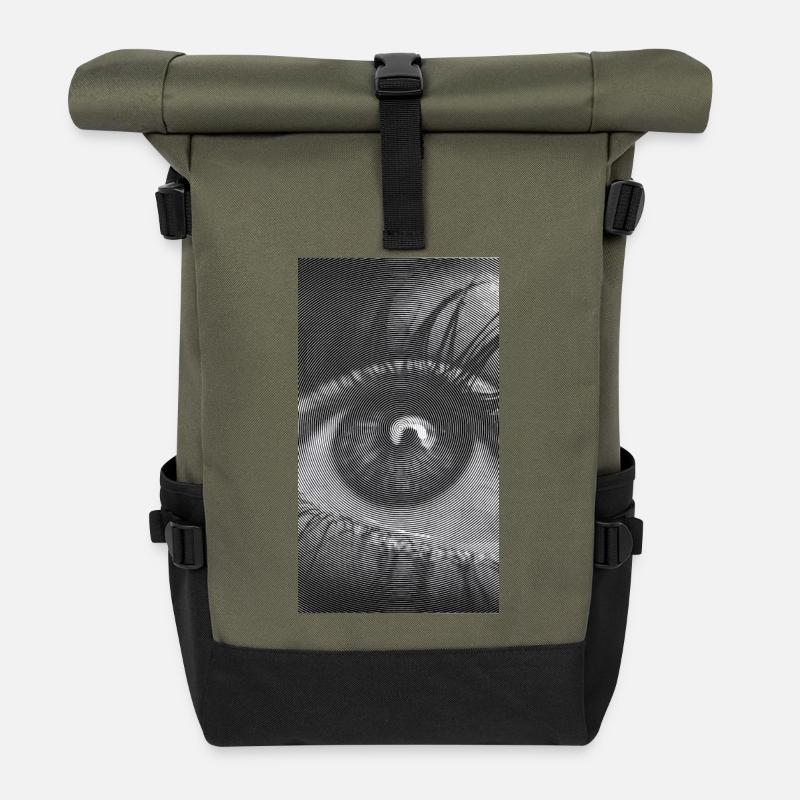 Spiralauge: Hypnotischer Blick - Rolltop Rucksack - Olive/Schwarz