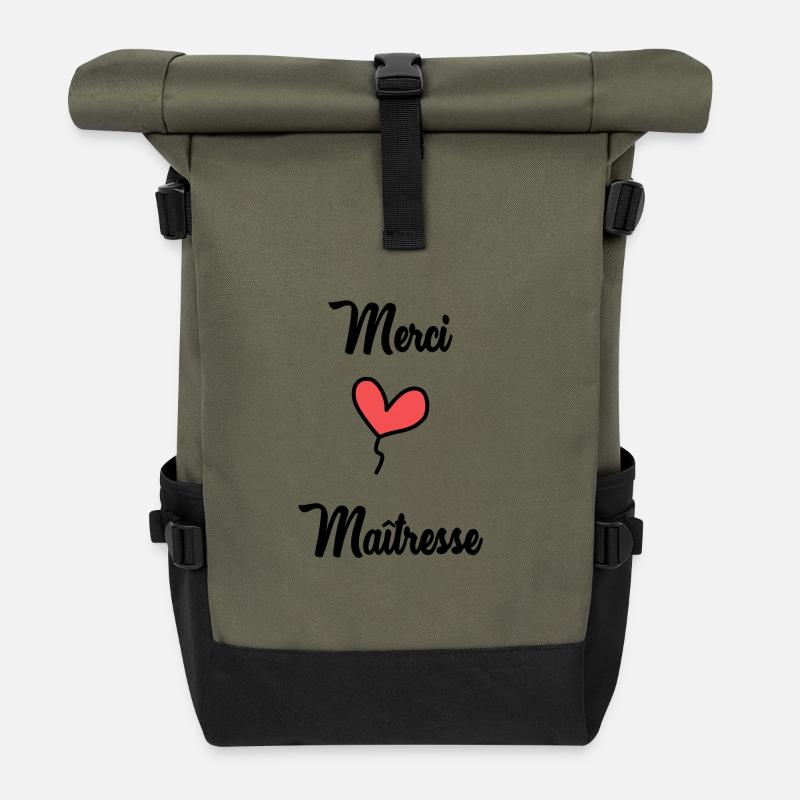 MAÎTRESSE - Sac à dos roll top - olive/noir