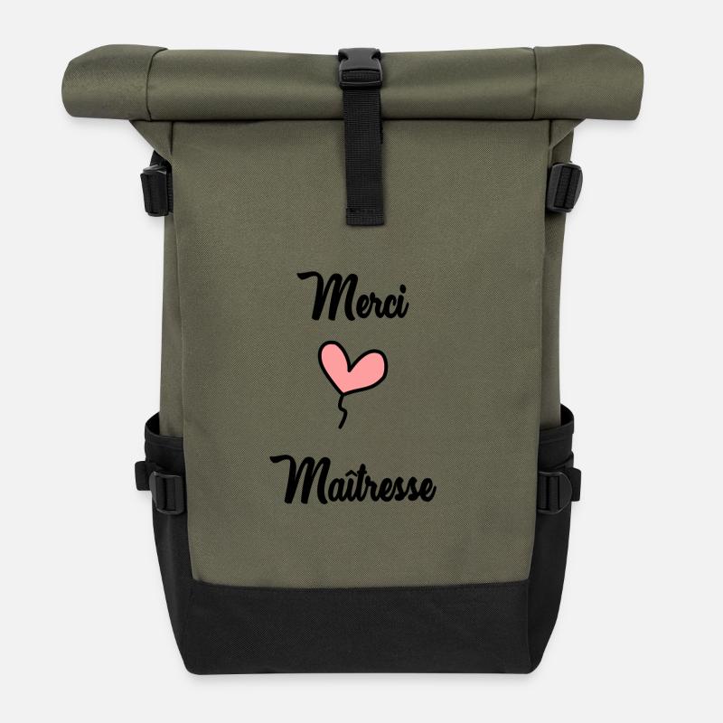 MAÎTRESSE. MERCI. MERCI MAÎTRESSE - Sac à dos roll top - olive/noir