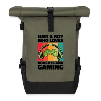 Gamer et Rongeurs : Jeux Vidéo et Aventure Agile - Sac à dos roll top - olive/noir - Devant