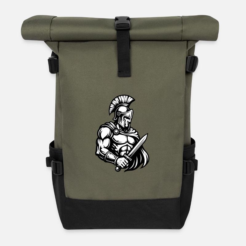 Römischer Soldat - Rolltop Rucksack - Olive/Schwarz