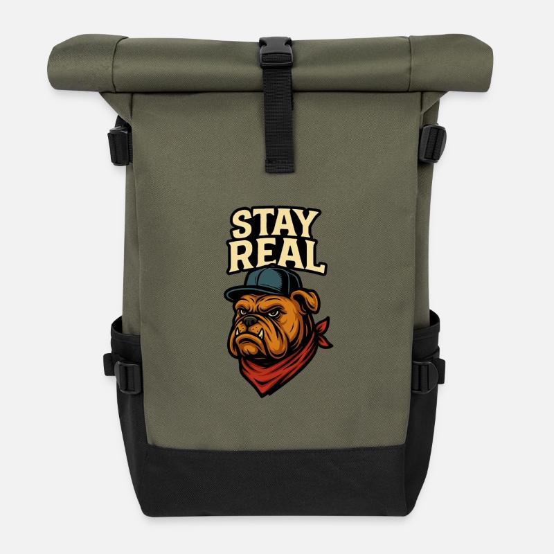 Toujours Authentique - Sac à dos roll top - olive/noir