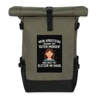 Erzieherin - Rolltop Rucksack - Olive/Schwarz - Vorne