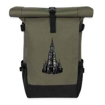 Ulm Minster Tower Street Art - Sac à dos roll top - olive/noir - Devant