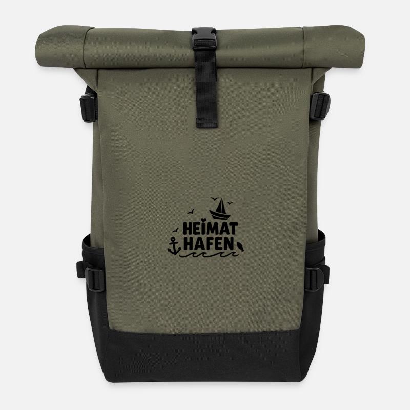 Home port - Roll Top Backpack - olive/black