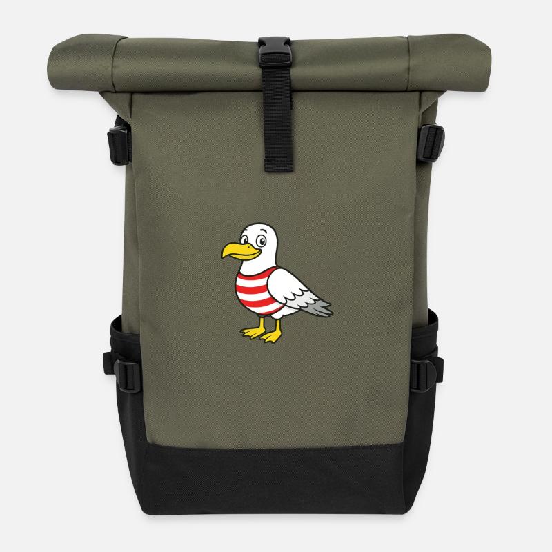Möwe  - Rolltop Rucksack - Olive/Schwarz