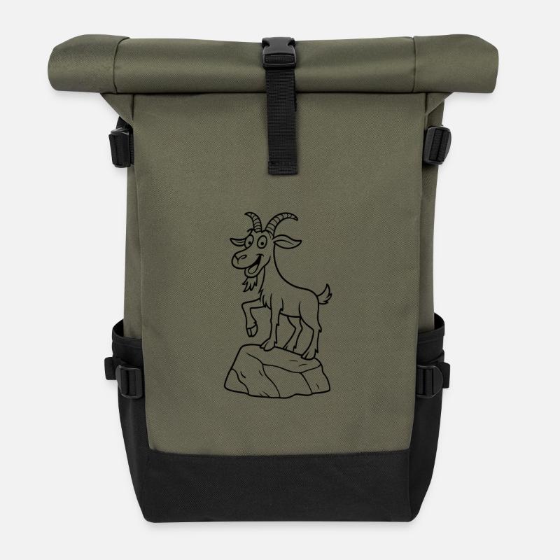 chèvre - Sac à dos roll top - olive/noir