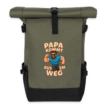 Dad Gets Out Of The Way Cartoon - Roll Top Backpack - olive/black - Front