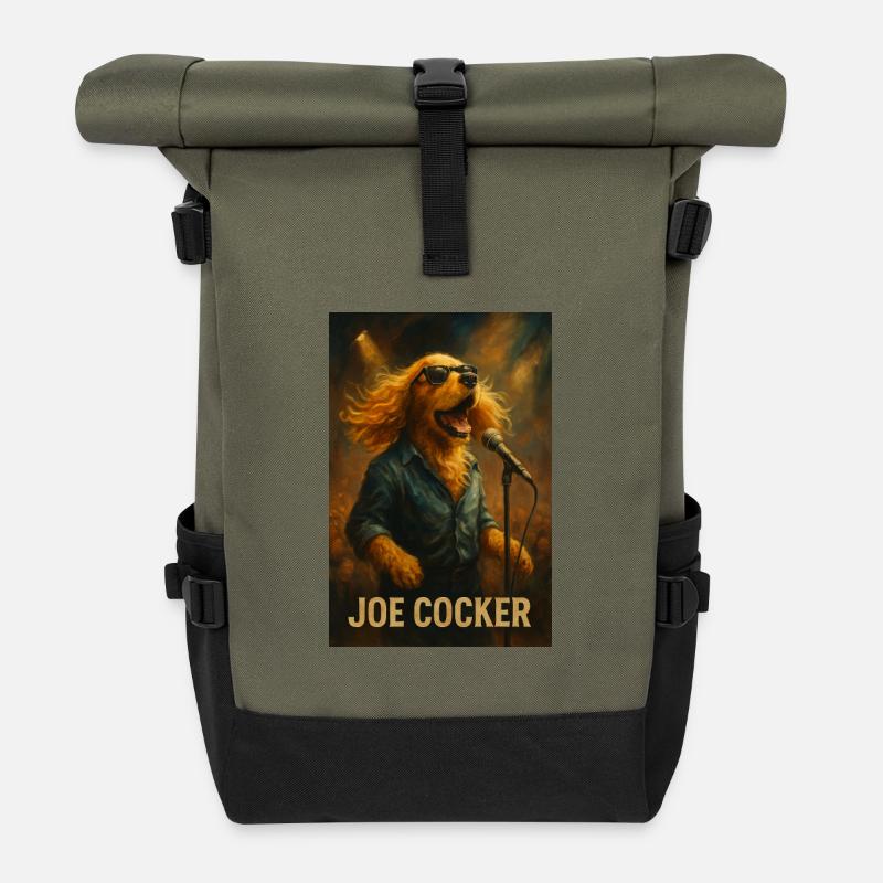 Joe Cocker - Rolltop Rucksack - Olive/Schwarz