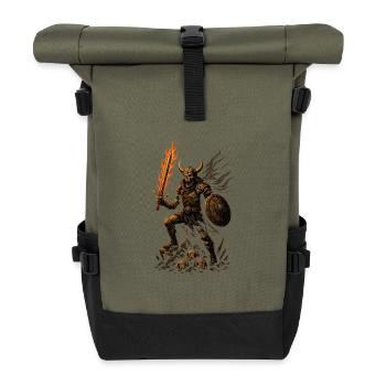 Guerrier démoniaque avec une dague de feu - Sac à dos roll top - olive/noir - Devant