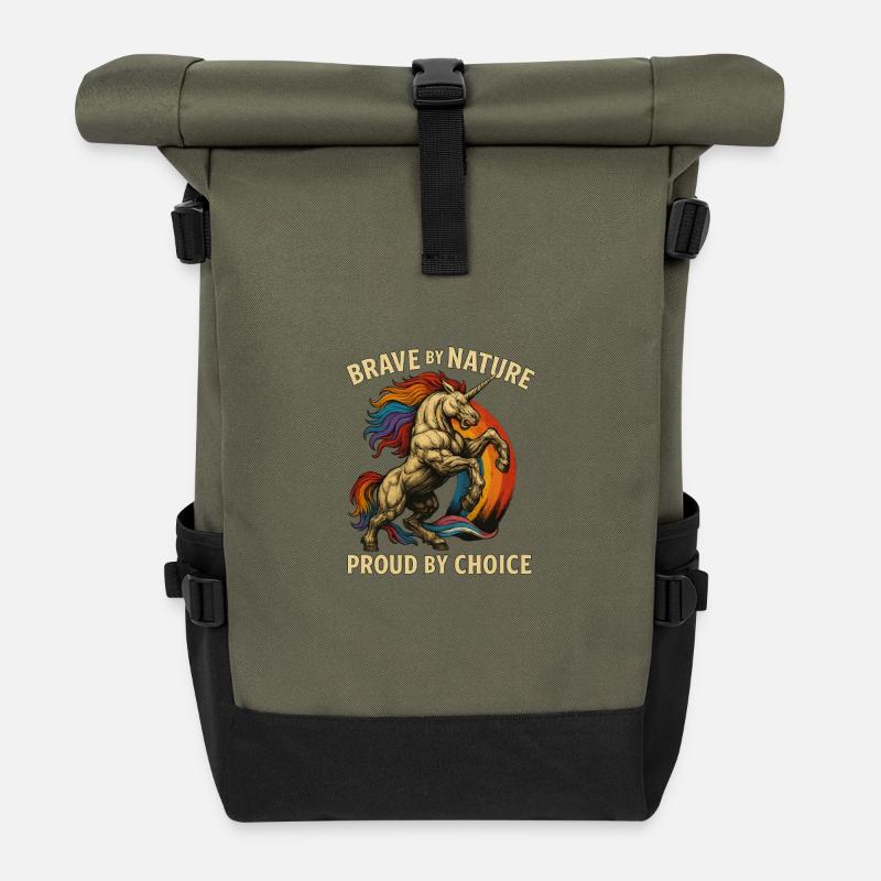 Brave by Nature - Rolltop Rucksack - Olive/Schwarz