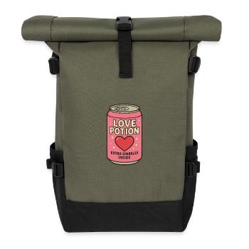 Motif de boîte magique d’amour pour les romantiques - Sac à dos roll top - olive/noir - Devant