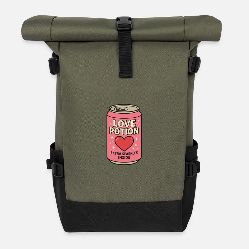Love Magic Box Motif for Romantics - Roll Top Backpack - olive/black