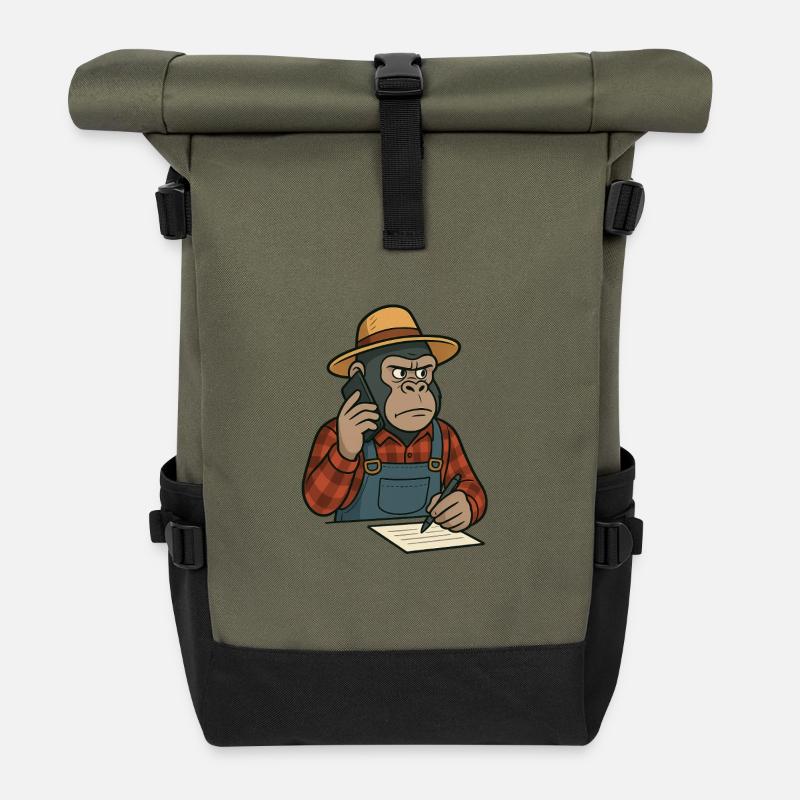 Farm Gorilla  - Rolltop Rucksack - Olive/Schwarz