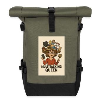 Multitasking Queen - Rolltop Rucksack - Olive/Schwarz - Vorne