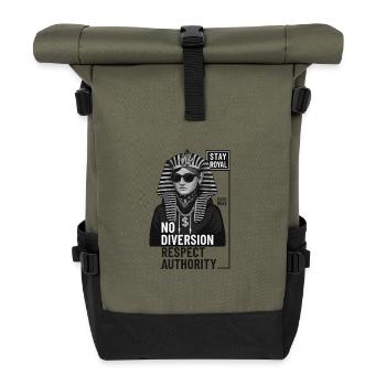 Imprimé de style de rue Pharaon rebelle - Sac à dos roll top - olive/noir - Devant