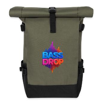 Vivid bass visualization - Roll Top Backpack - olive/black - Front