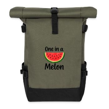 Wassermelonen-Design mit Humor - Rolltop Rucksack - Olive/Schwarz - Vorne