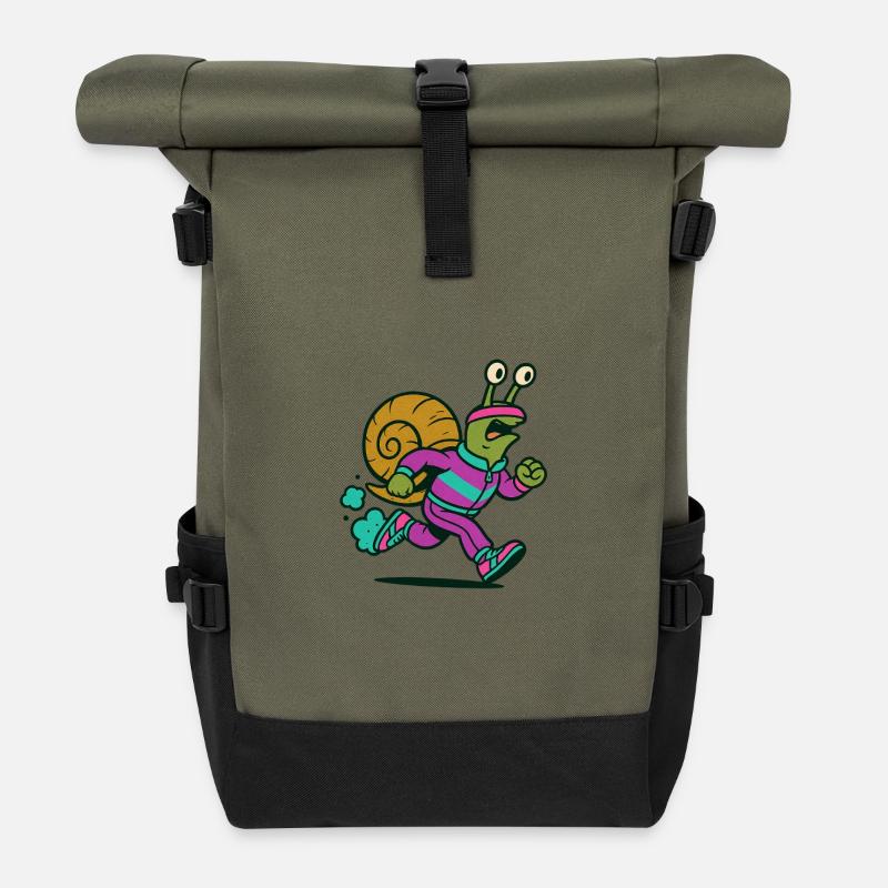 Rennschnecke - Rolltop Rucksack - Olive/Schwarz