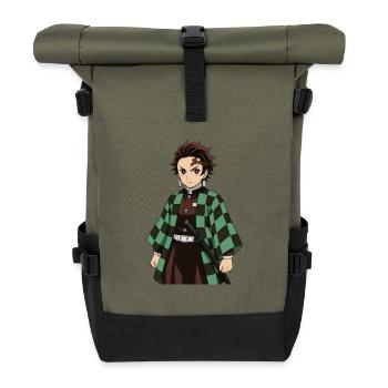 Hero Checkerboard Kimono Green Saber - Roll Top Backpack - olive/black - Front