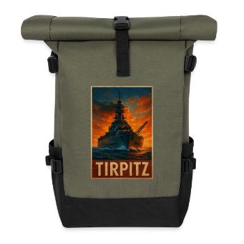 Tirpitz in der Dämmerung Marine-Poster - Rolltop Rucksack - Olive/Schwarz - Vorne