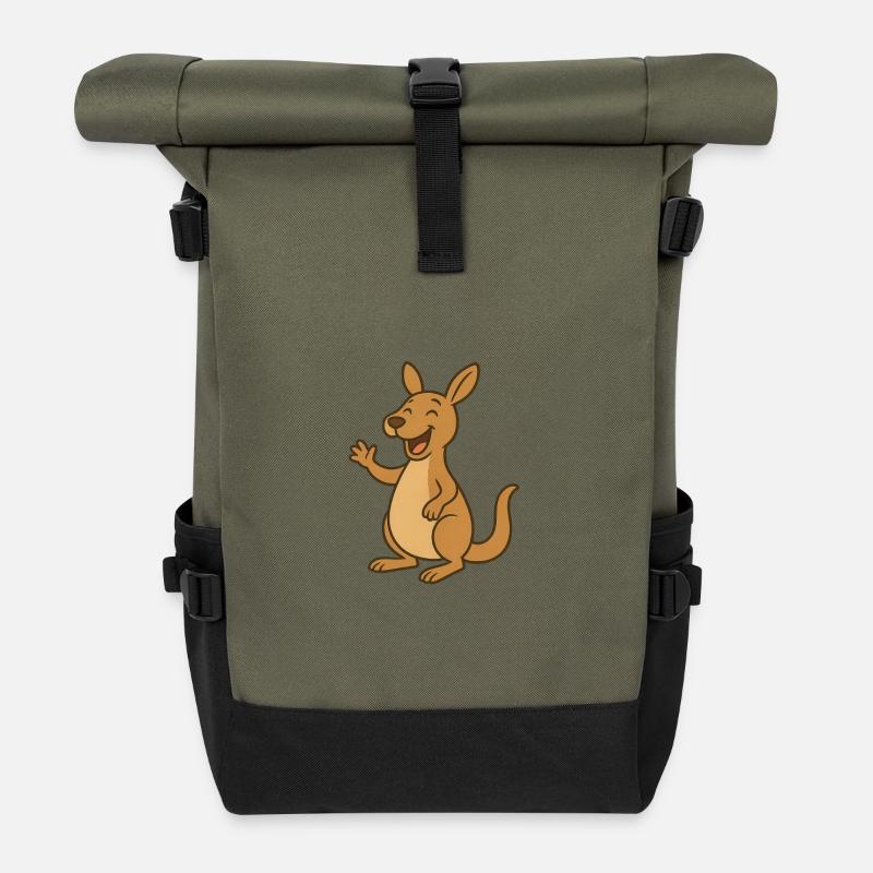Kaenguru_was_lacht - Sac à dos roll top - olive/noir