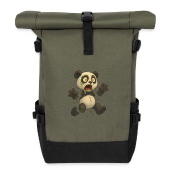 Panda Zombie Verweste Untote Halloween - Rolltop Rucksack - Olive/Schwarz - Vorne