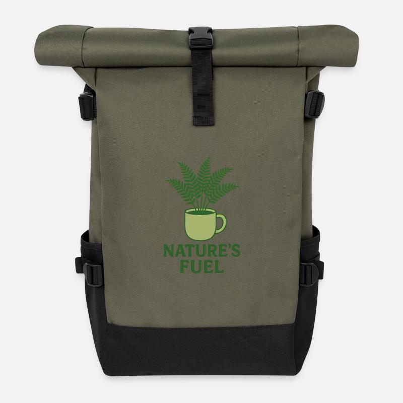 natures fuel - Roll Top Backpack - olive/black