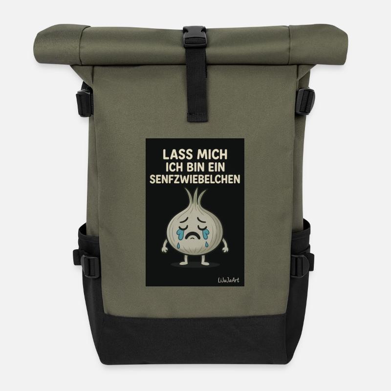 Weinendes Senfzwiebelchen - Rolltop Rucksack - Olive/Schwarz