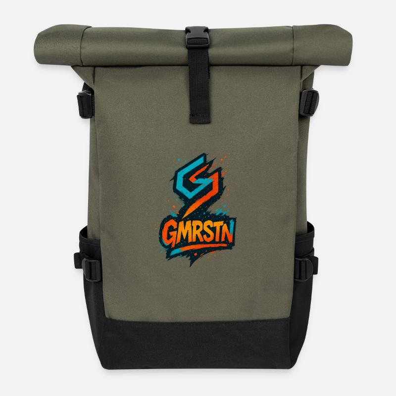 GMRSTN Graffiti Emblem Splash - Rolltop Rucksack - Olive/Schwarz