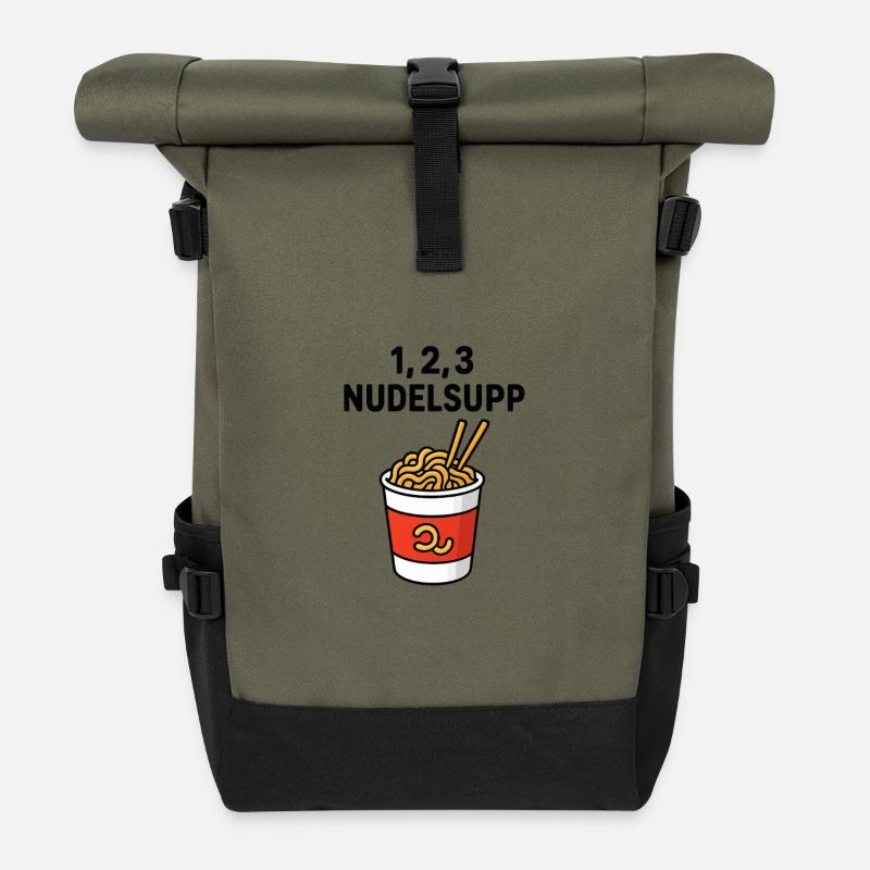 1-2-3_Nudelsupp - Rolltop Rucksack - Olive/Schwarz